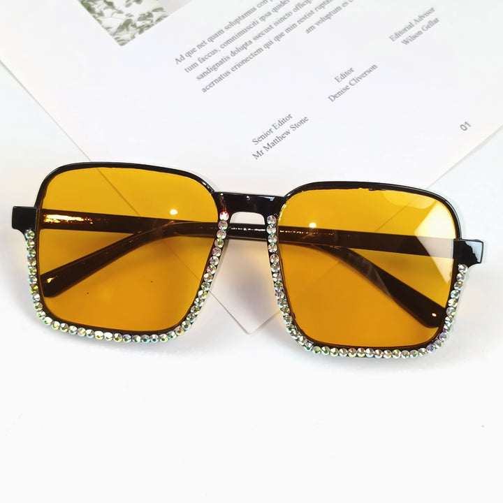 Ladies Glamorous Sunglasses with Sparkling Rhinestone Embellishment Bowlift