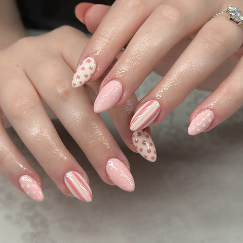 Artistic Press-On Nail Set with Unique Pattern Designs Bowlift