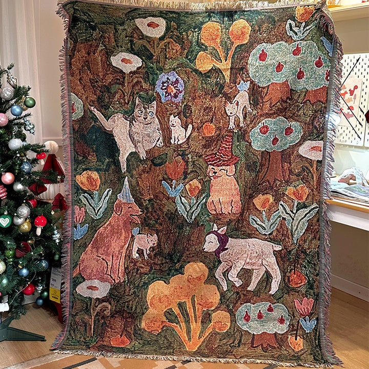 Cozy Country Landscape Throw Blanket
