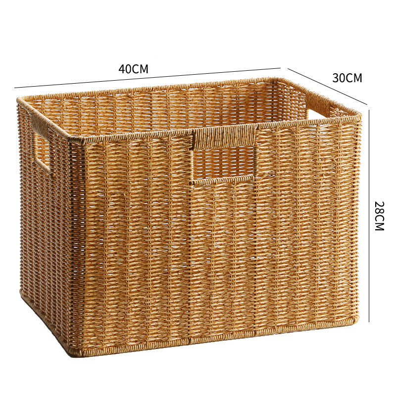 Handcrafted Rectangular Wicker Storage Bin Bowlift