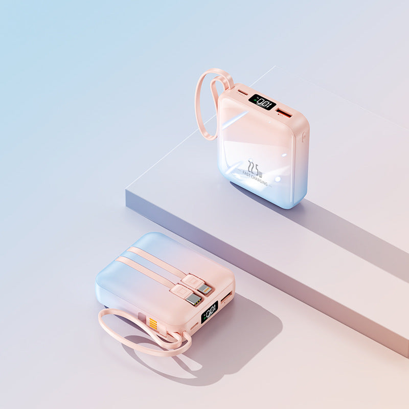 Fast charging power bank with integrated cable Bowlift