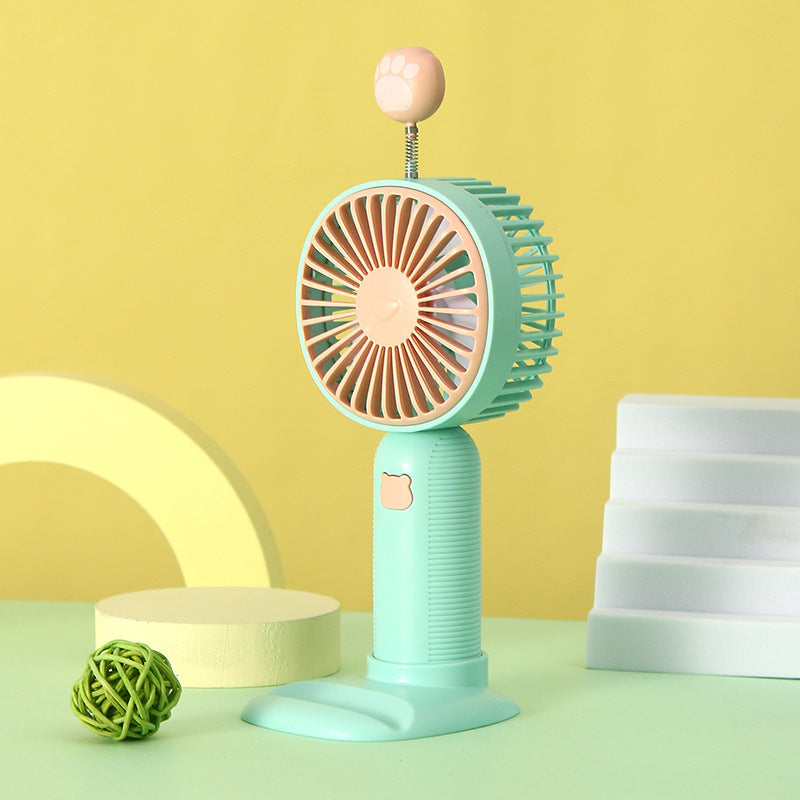 Women's Portable Mini Hand Fan with Cute Paw Design Bowlift