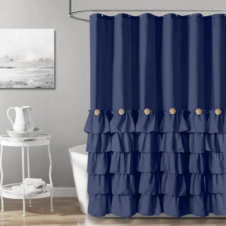Ruffled Shower Curtain Bowlift