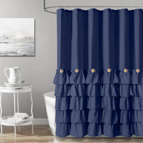 Ruffled Shower Curtain Bowlift
