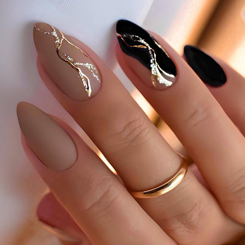 Luxury Abstract Art Press-On Nail Set Bowlift