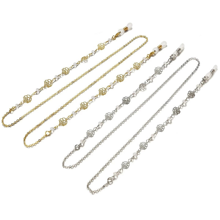 Fashionable glasses holder chain with floral design Bowlift