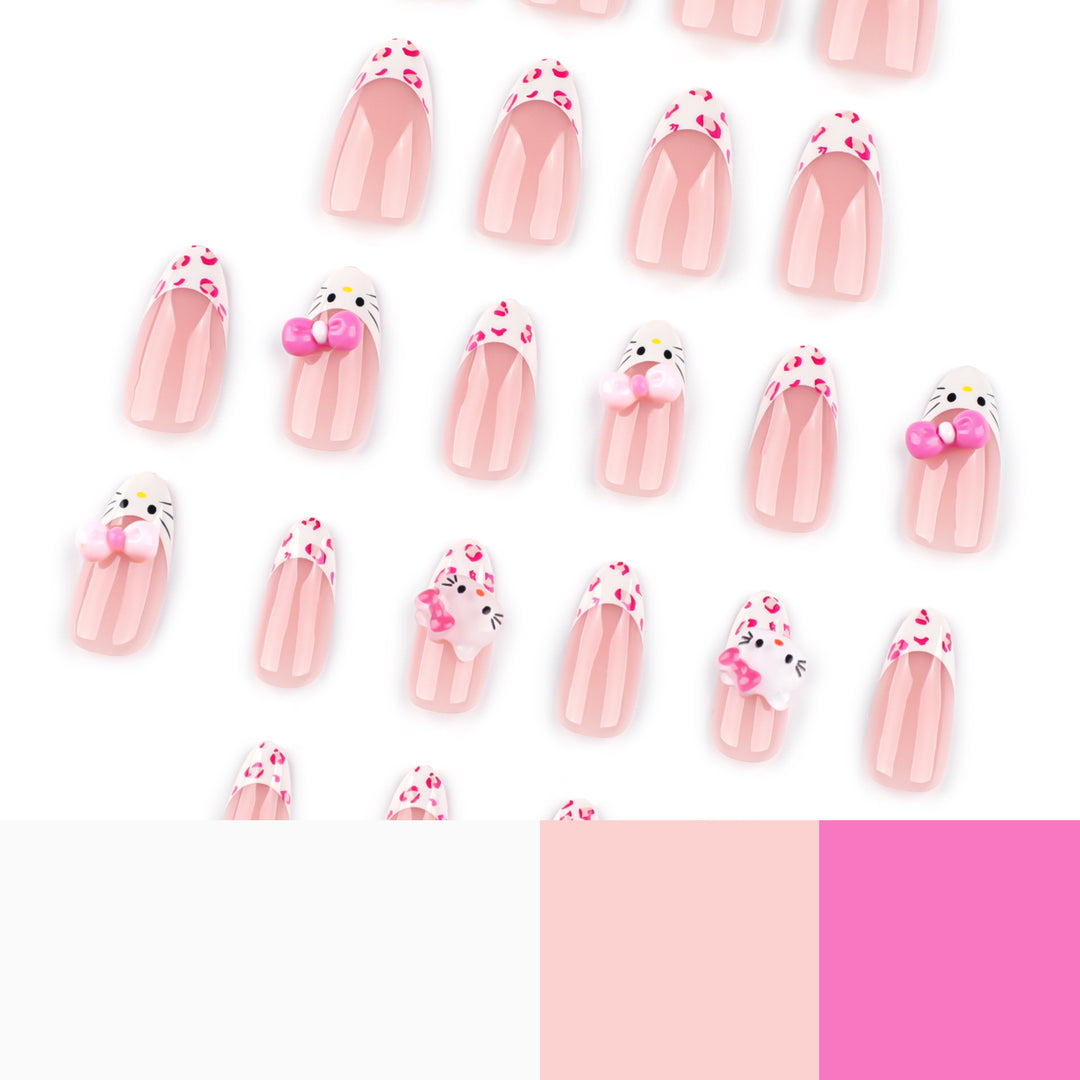 Artful Nail Extensions with Cute Motif Accents Bowlift