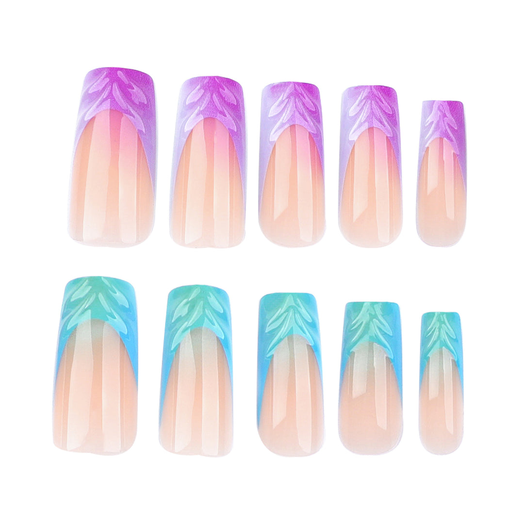Artificial nail extensions with unique Amazon River design Bowlift
