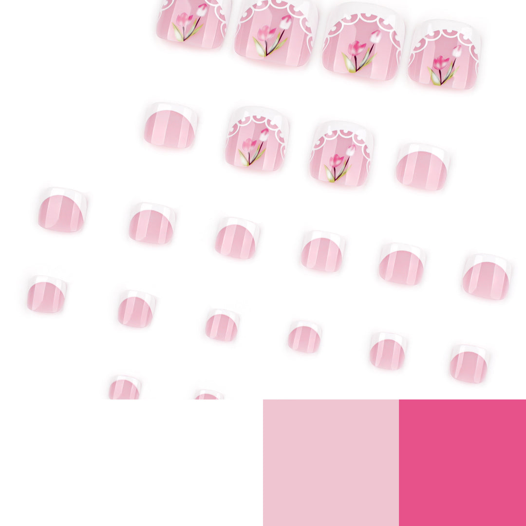 Artful toenail art in romantic floral design Bowlift