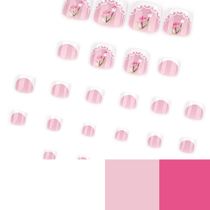 Artful toenail art in romantic floral design Bowlift