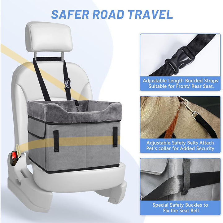 Portable Pet Car Seat with Soft Interior Lining Bowlift