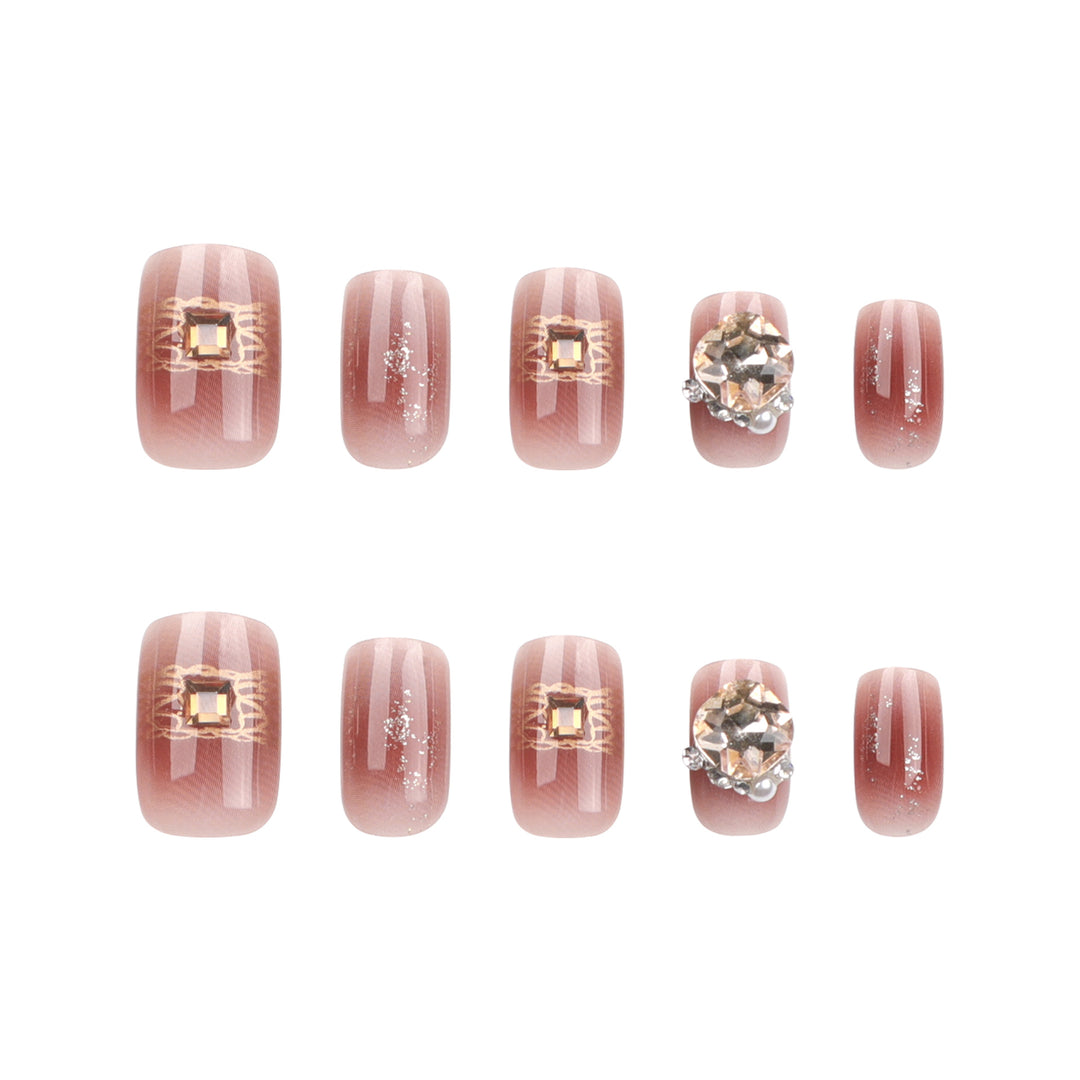 Artful Acrylic Nails with Glitter Design Bowlift