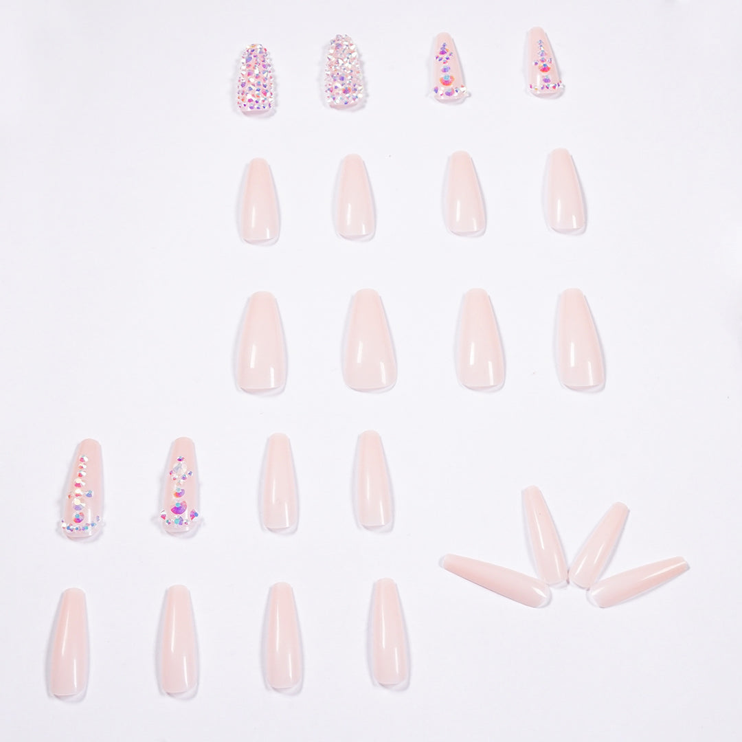 Glamorous nail extensions with rhinestone accents Bowlift