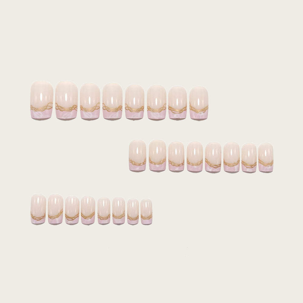 Elegant artificial nails with gold accents Bowlift