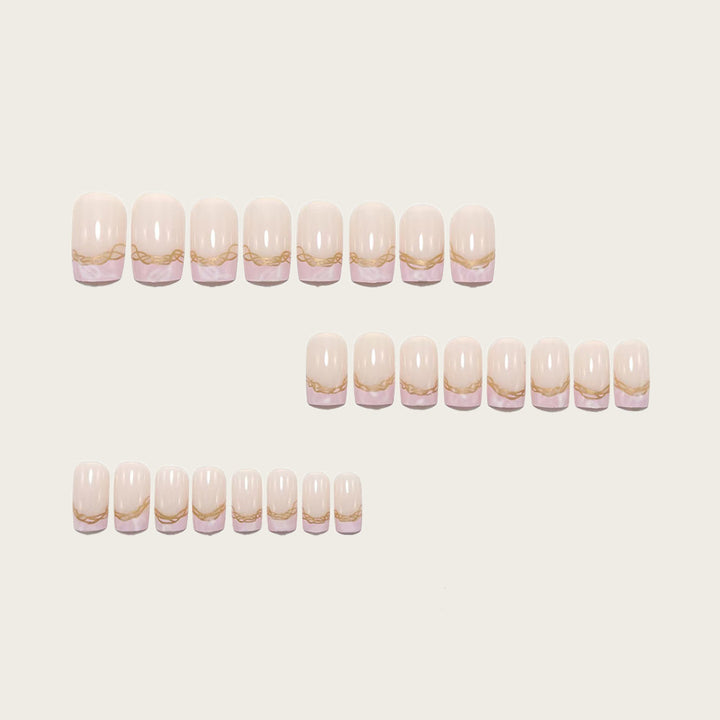 Elegant artificial nails with gold accents Bowlift