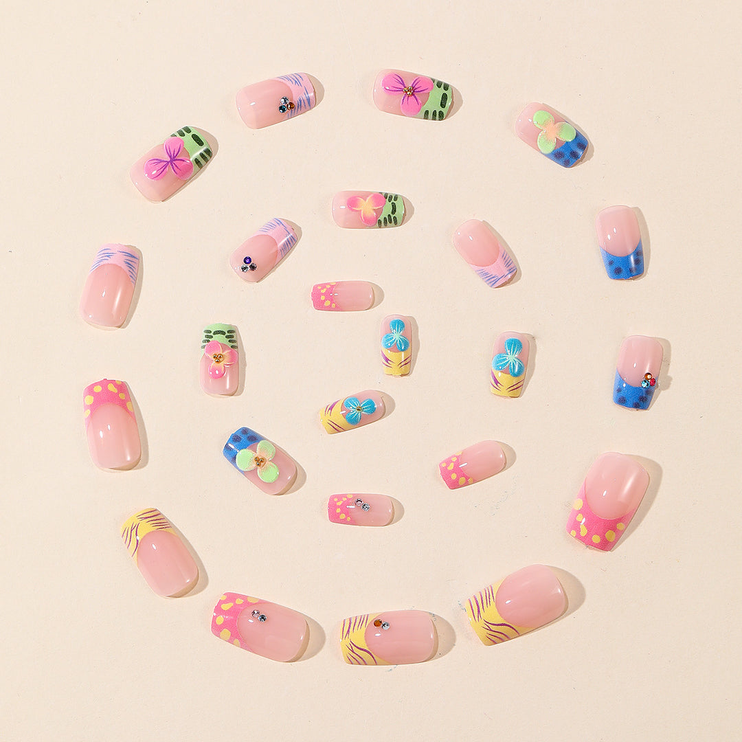 Artistic Floral Design Nail Art Extensions Bowlift