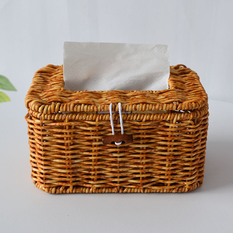 Handcrafted Woven Storage Organizer with Lid Bowlift