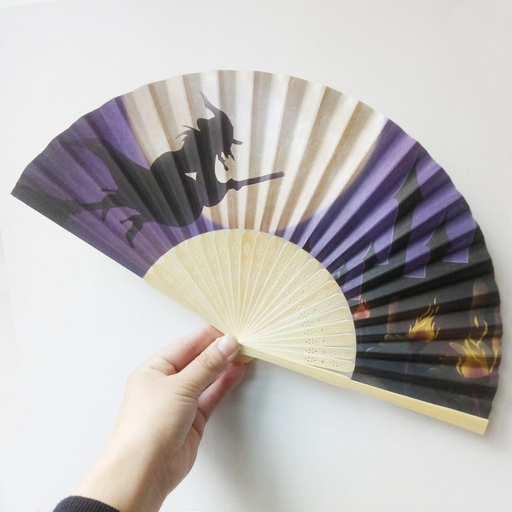 Women decorative fan with Halloween motifs Bowlift