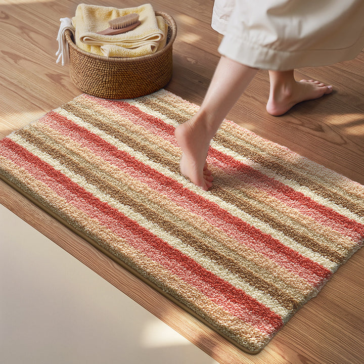 Plush Textured Zigzag Bath Mat Bowlift