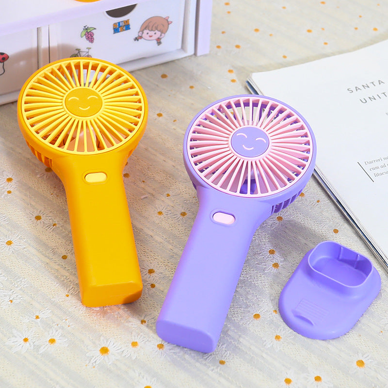 Ladies portable USB hand fan with innovative smiling design Bowlift