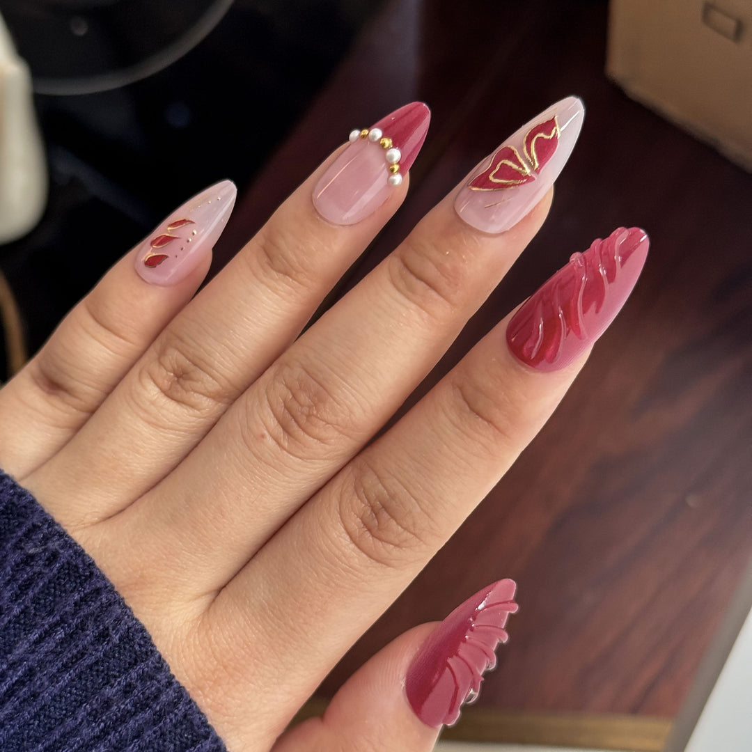 Elegant Press-On Nail Set Bowlift