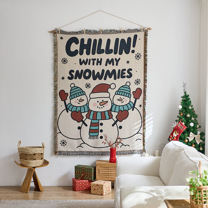 Festive Cartoon-Themed Tapestry