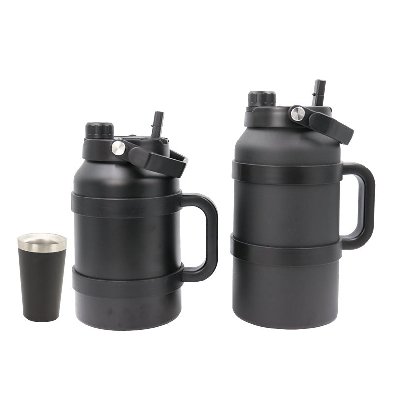 Ladies Insulated Stainless Steel Thermo Bottle with Practical Carry Handle Bowlift