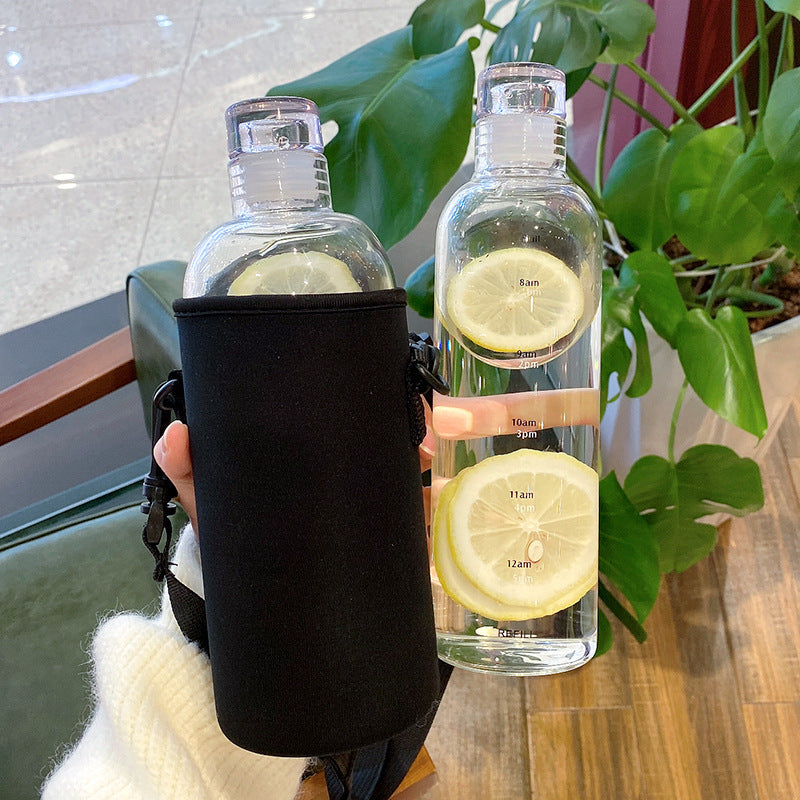 Women's Motivational Water Bottle with Time Markers Bowlift