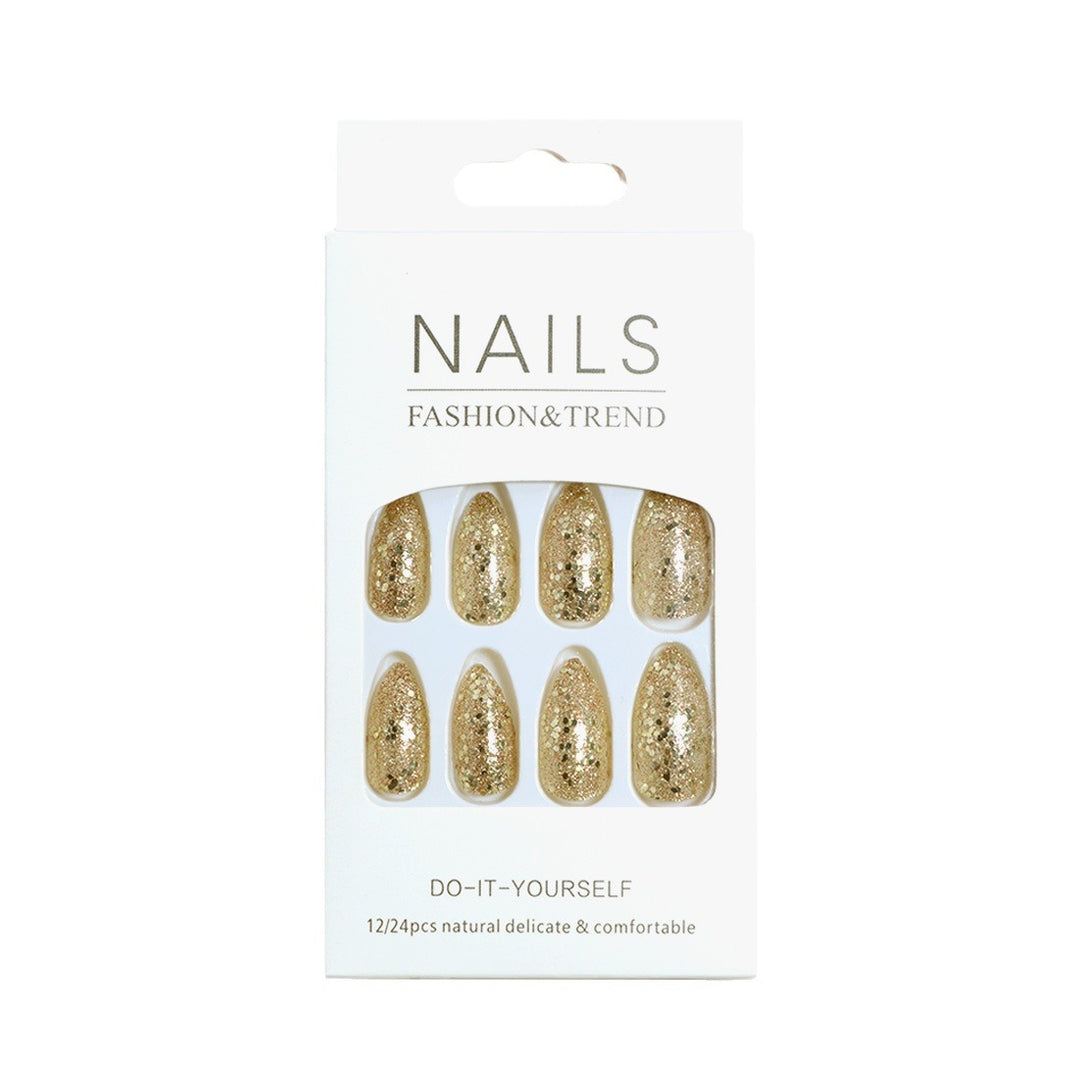 Glittering Long Stiletto Press-On Nails Bowlift