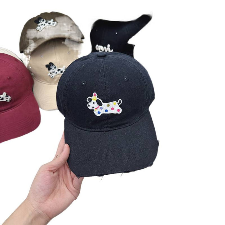 Women's Cute Embroidered Dog-Themed Baseball Cap Bowlift