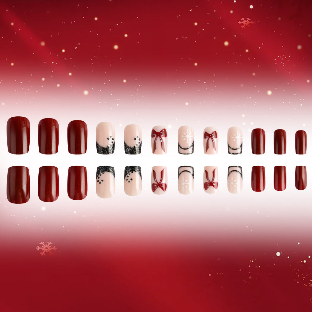 Festive Glamorous Press-On Nail Art Set Bowlift