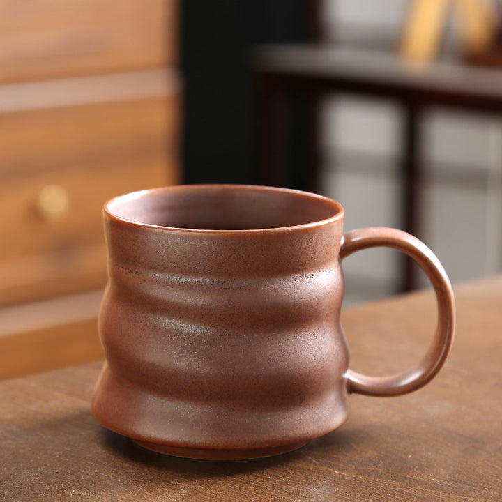 Handcrafted Wavy Ceramic Coffee Mug Bowlift