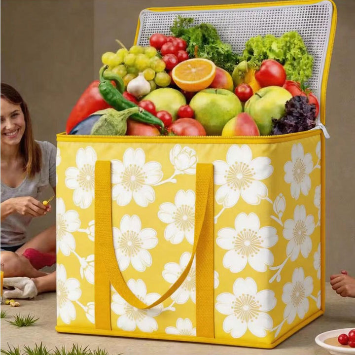 Insulated shopping bag with large volume Bowlift