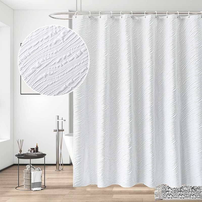 Textured Waterproof Shower Curtain Bowlift