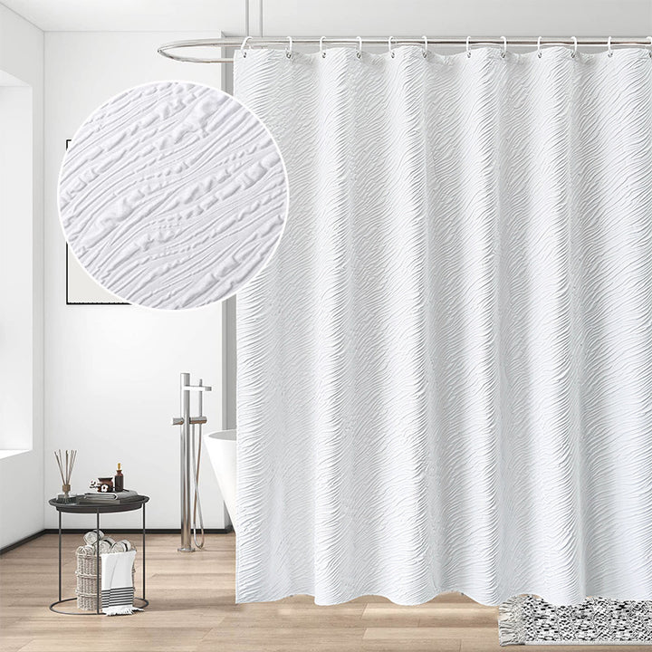 Textured Waterproof Shower Curtain Bowlift
