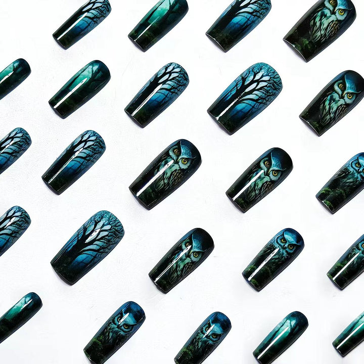 Artistic Forest-Themed Nail Art Bowlift