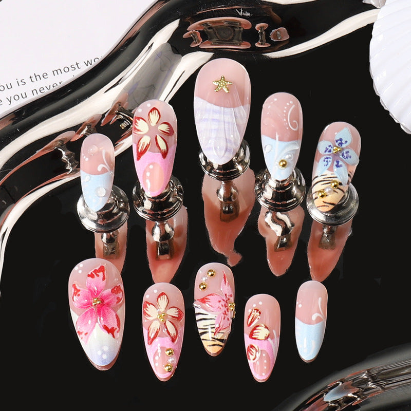 Gourmet Floral Artistic Press-On Nail Tips Bowlift