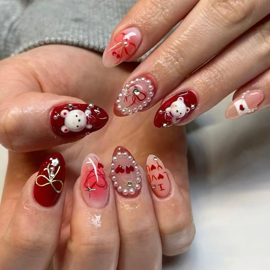 Artistic Nail Set with Loving Designs Bowlift
