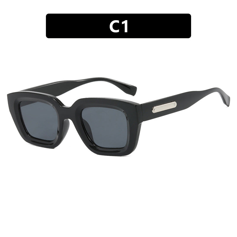 Women's square sunglasses with transparent frame and brown lenses Bowlift