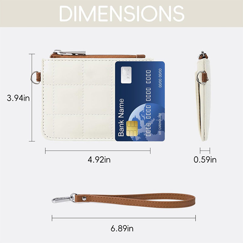 Elegant and Compact Wallet with Zipper and Wrist Strap Bowlift