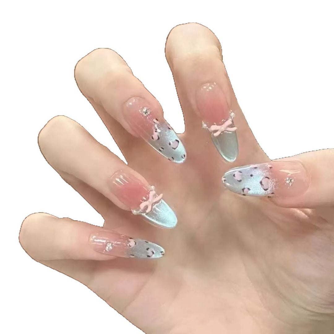 Elegant Stiletto Press-On Nails with Floral and Glitter Accents Bowlift