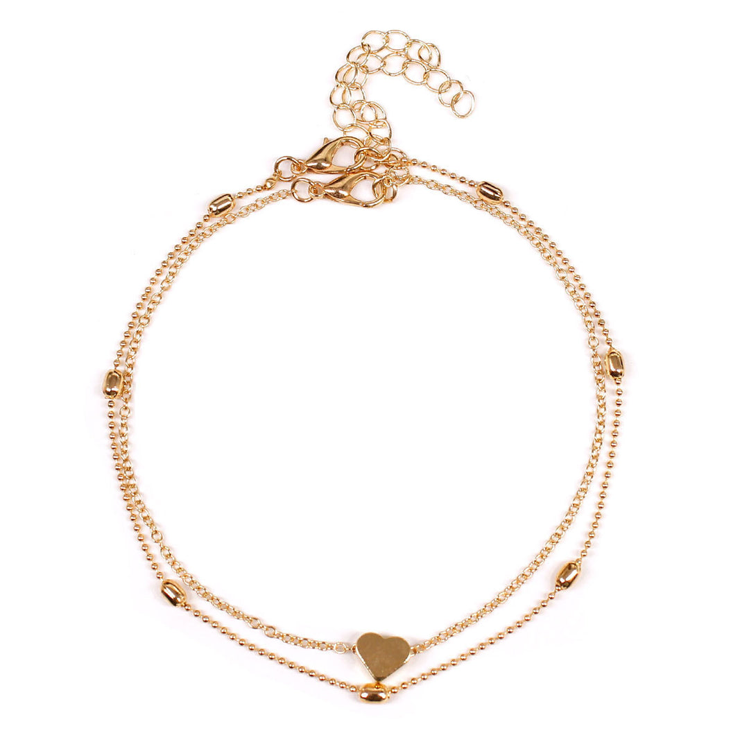 Double Layered Heart Charm Necklace Bowlift