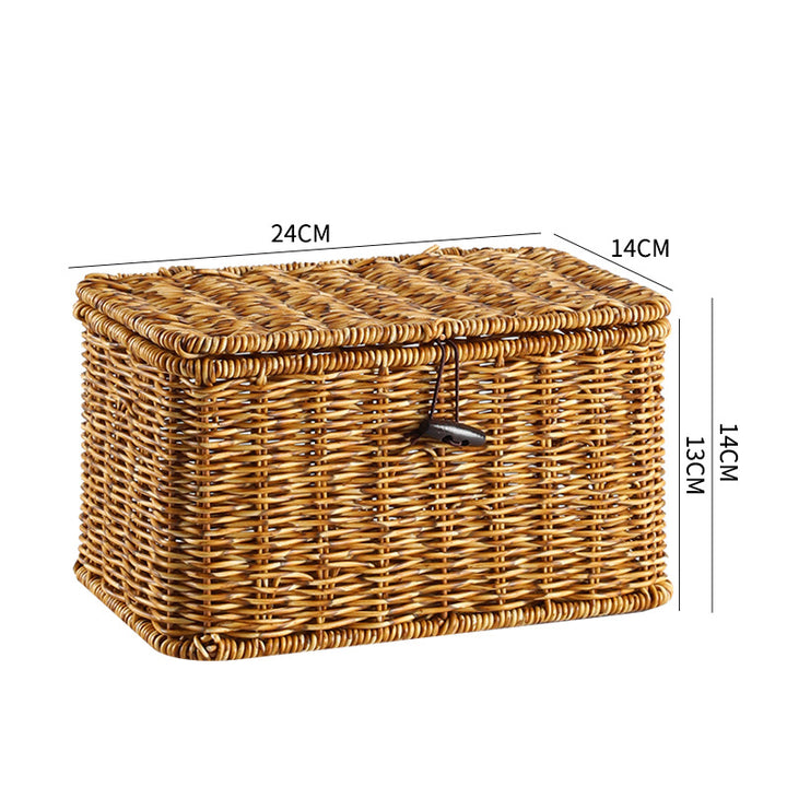 Handcrafted Rectangular Wicker Storage Box Bowlift