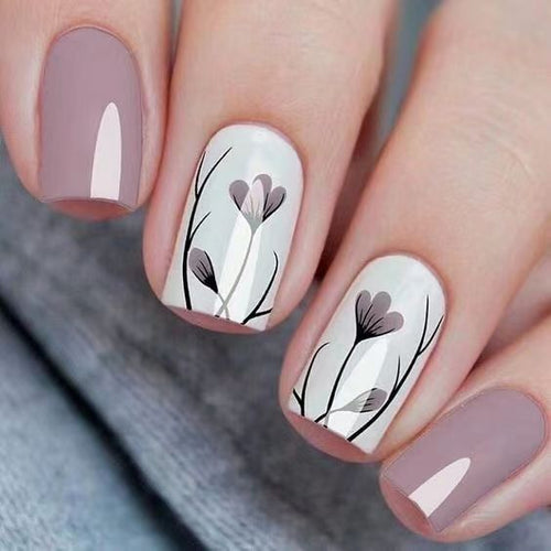 Floral Art Press-On Nail Set Bowlift