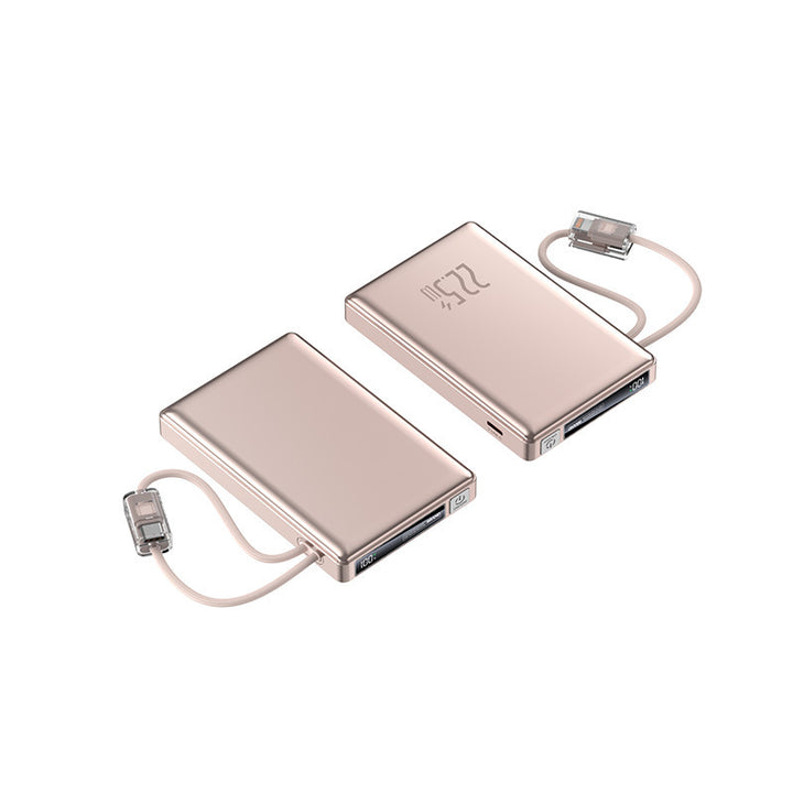 Portable power bank with fast charging function and integrated charging cable Bowlift
