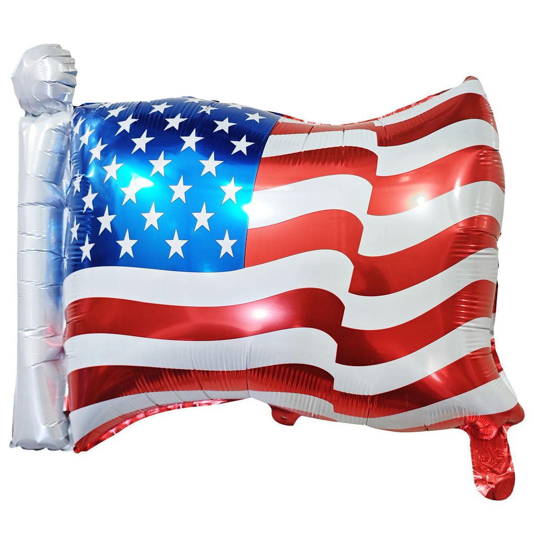 Unisex large foil balloon in USA flag shape with self-sealing valve and reusable Bowlift