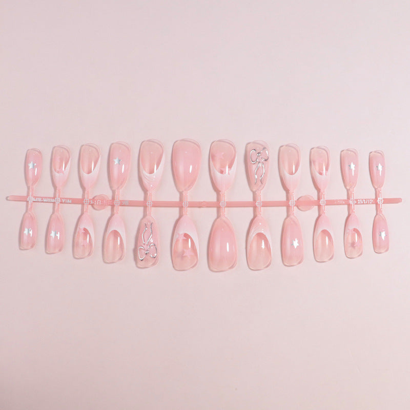 Premium Press-On Nail Set with Decorative Accents Bowlift