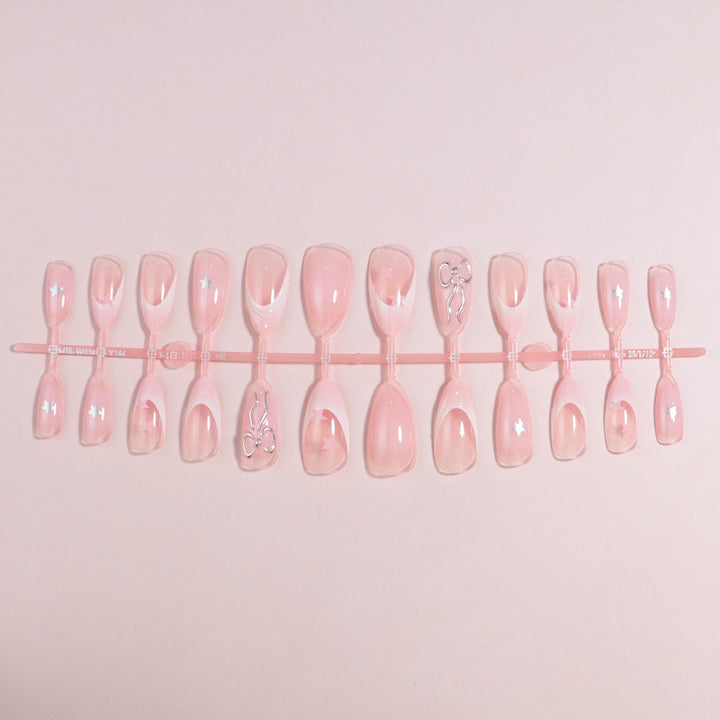 Premium Press-On Nail Set with Decorative Accents Bowlift