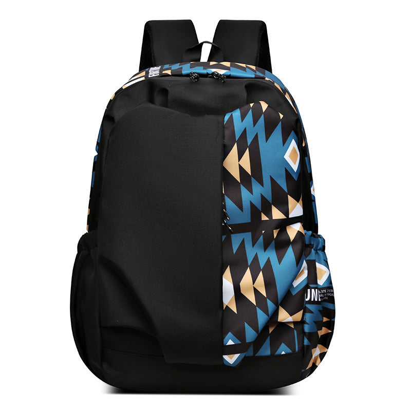Geometric Print Durable Backpack Bowlift