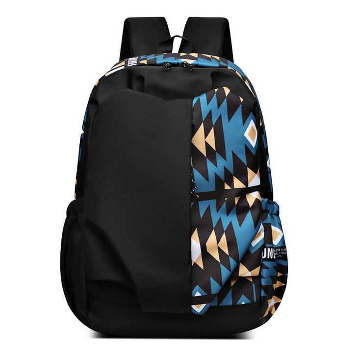 Geometric Print Durable Backpack Bowlift